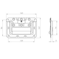 34081 Medium inbouw handvat met revet bescherming 9mm diep