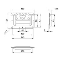 34083 Medium inbouw handvat 13mm diep