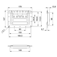 34085 Groot inbouw handvat 14mm diep
