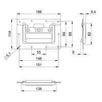 34102 Groot inbouw handvat 9,5mm diep