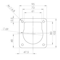 Adam Hall Achterplaatje voor D-Ring 5801 en 5801BLK Achterplaatje voor D-Ring 5801 en 5801BLK