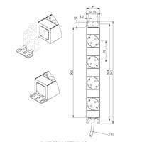 4-weg Stroomverdeeldoos met montagebeugels