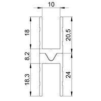 Aluminium 10mm sluitprofiel vrouw