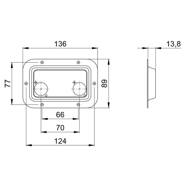 Inbouwschotel 2x D-Size zwart