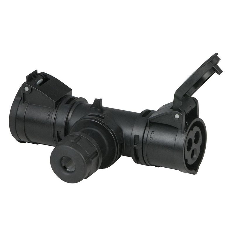 CEE 3-polig 16A T-connect stroomverdeler met wartel IP44