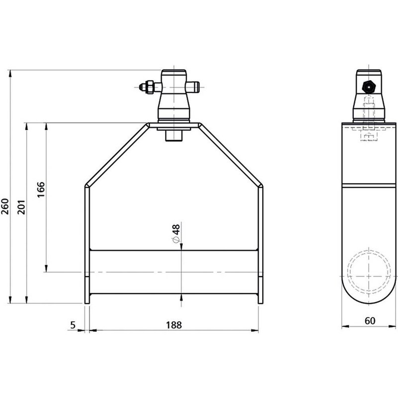 Single downrigger voor GT/GQ-serie zwart