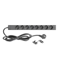 Adam Hall 87471 19 inch 8-weg stroomverdeler met 2-weg USB-lader 87471 19 inch 8-weg stroomverdeler met 2-weg USB-lader