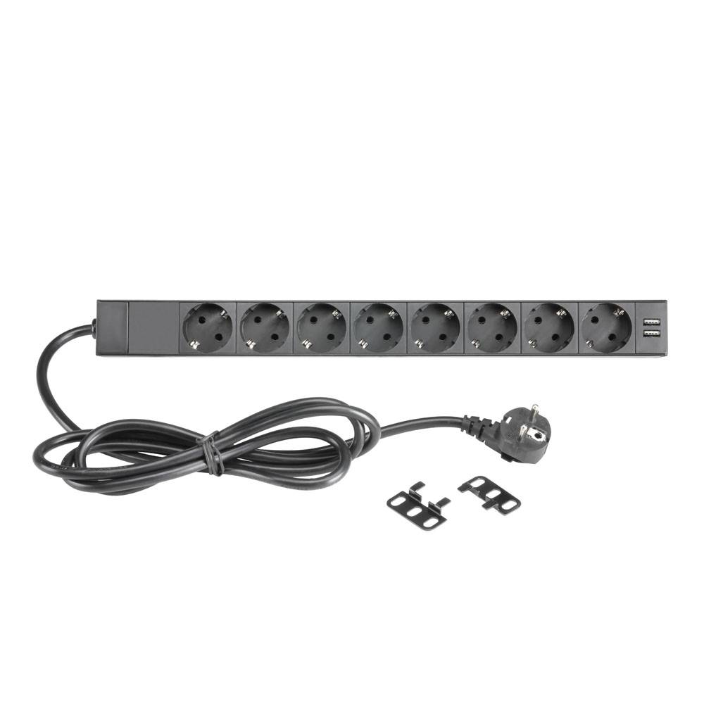 Adam Hall 19 Inch 8 Weg Stroomverdeler Met 2 Usb Lader adam hall kopen in de aanbieding Adam Hall 19 Inch 8 Weg Stroomverdeler Met 2 Usb Lader adam hall kopen in de aanbieding
