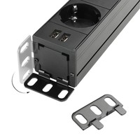 87471 19 inch 8-weg stroomverdeler met 2-weg USB-lader