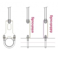 Plafondbeugel voor gridbuis 50mm