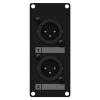 Caymon CASY126/B 2x XLR male naar terminal plaatje 1 space CASY126/B 2x XLR male naar terminal plaatje 1 space