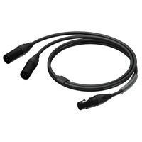 PRA735/1.5 verloopkabel 1x XLR female naar 2x XLR male met Neutrik-pluggen 1,5m