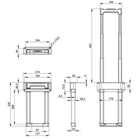 3473 Uitschuifbaar inbouw trolley handvat groot