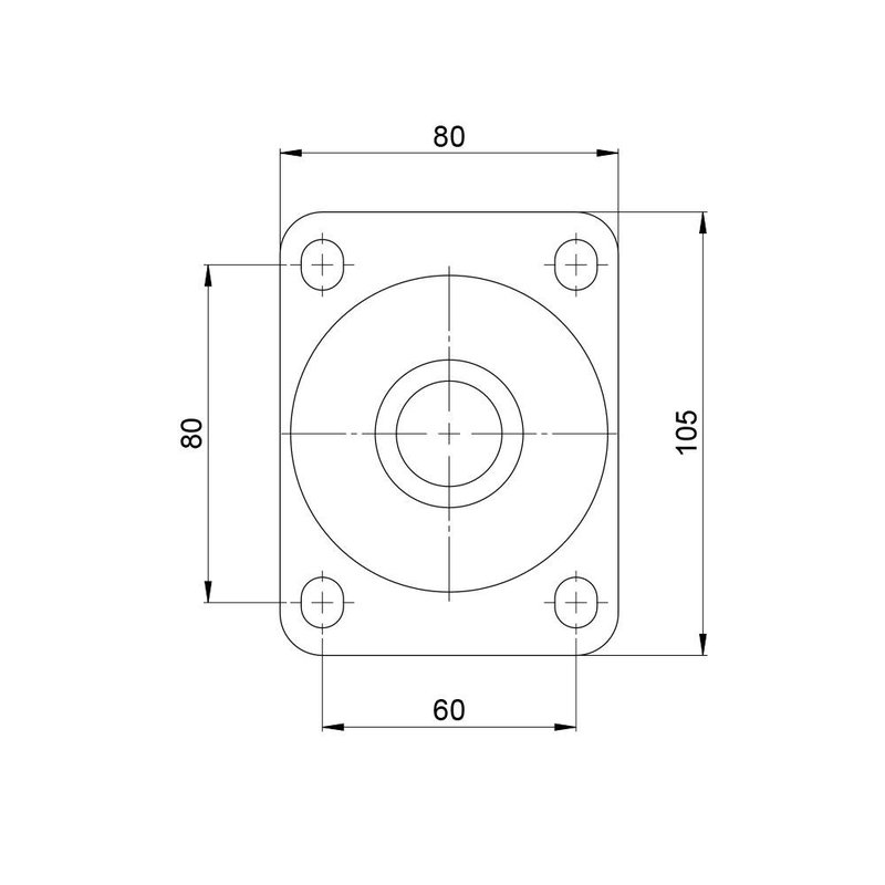 Zwenkwiel 100mm geremd