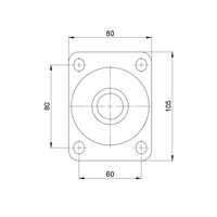 Zwenkwiel 100mm ongeremd