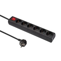 6-weg stekkerdoos 1,5 m zwart