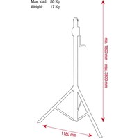 ST-3800B wind-up statief tot 3,8m en 80kg