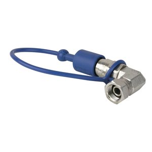 Showtec CO2 90 graden 3/8 inch naar Q-Lock male adapter