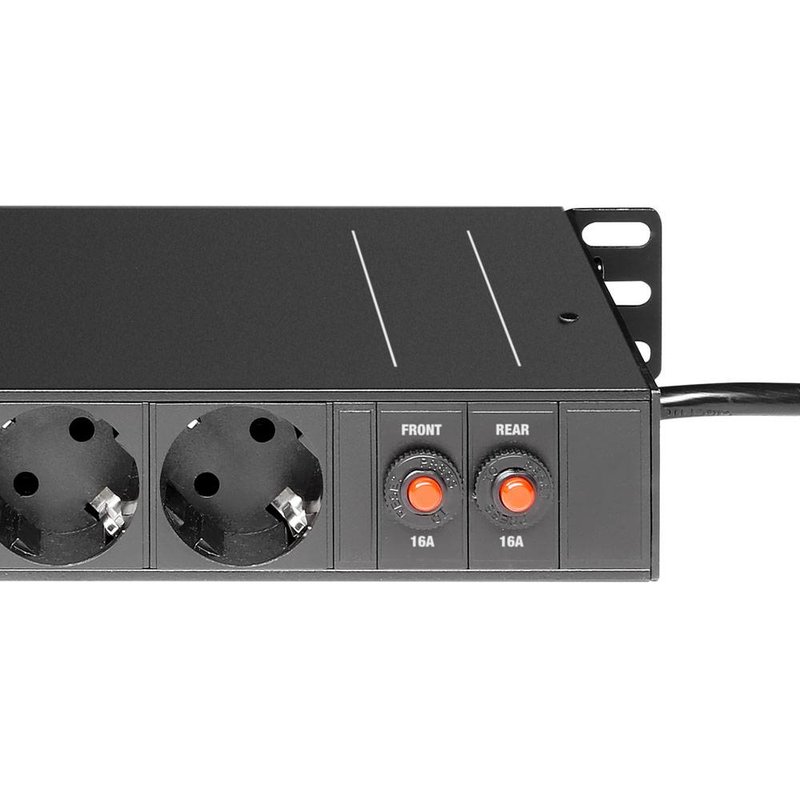 874716 19 inch 2x 8-weg stroomverdeler