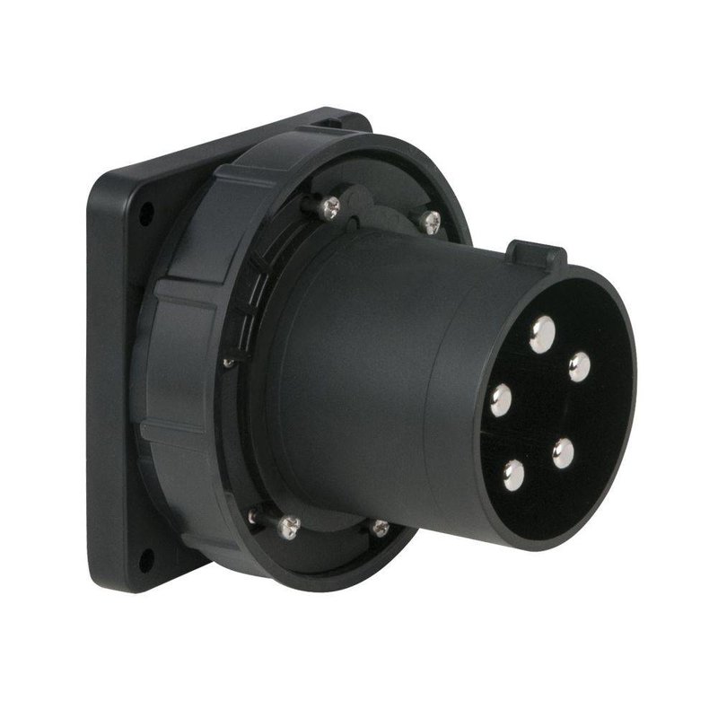 CEE 125A 5-polige inbouw socket male IP67 zwart