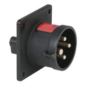 CEE 16A 4-polige inbouw socket male zwart