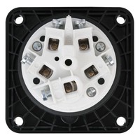 CEE 63A 5-polige inbouw socket female IP67 zwart