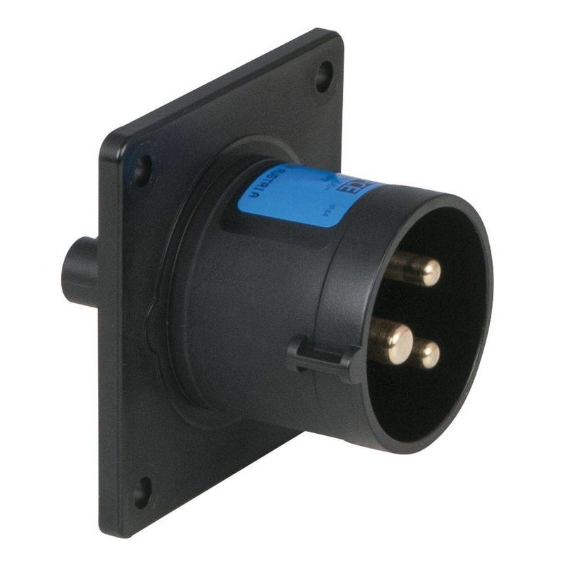 CEE 16A 3-polige inbouw socket male zwart