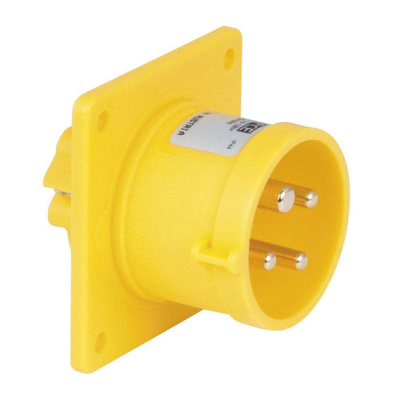 CEE 16A 4-polige inbouw socket male geel