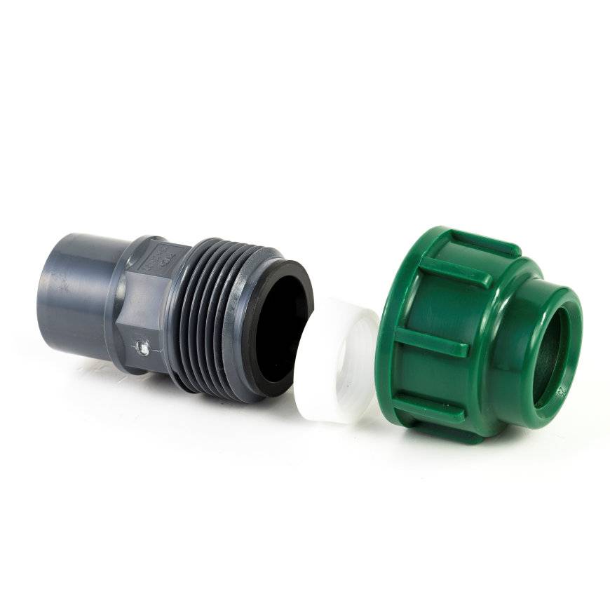 VDL Tyleen PVC koppeling, klem / lijm, 10 bar, 16 x 25/32 mm IrriTech