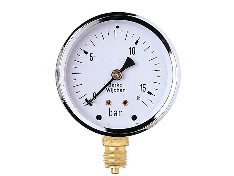 Manometer 016 BAR glycerine gevuld 1/4'' bu.dr. IrriTech 0341266636
