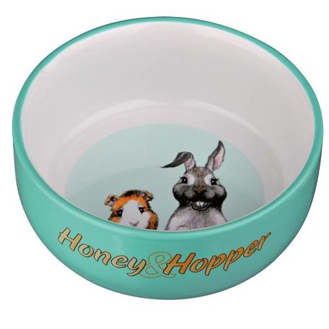 Trixie Honey & Hopper Keramische voer/waterbak Trixie Honey & Hopper Keramische voer/waterbak