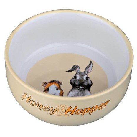 Trixie Honey & Hopper Keramische voer/waterbak Trixie Honey & Hopper Keramische voer/waterbak