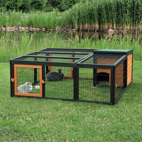 Trixie Buitenren met dak en nachthok