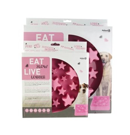 Eat Slow Live Longer Anti Schrokbak Star roze