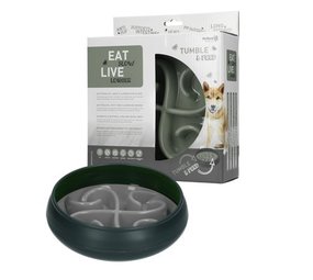 Eat Slow Live Longer Anti Schrokbak Hond Tumble grijs