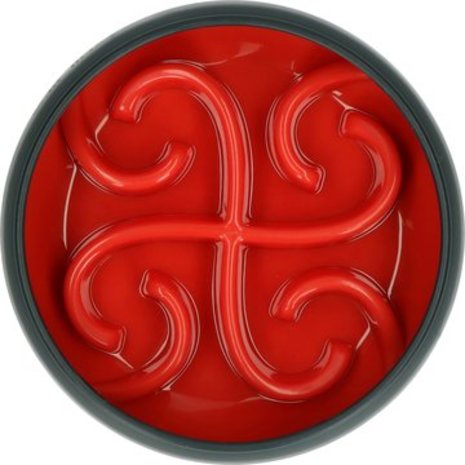 Eat Slow Live Longer Anti Schrokbak Hond Tumble rood