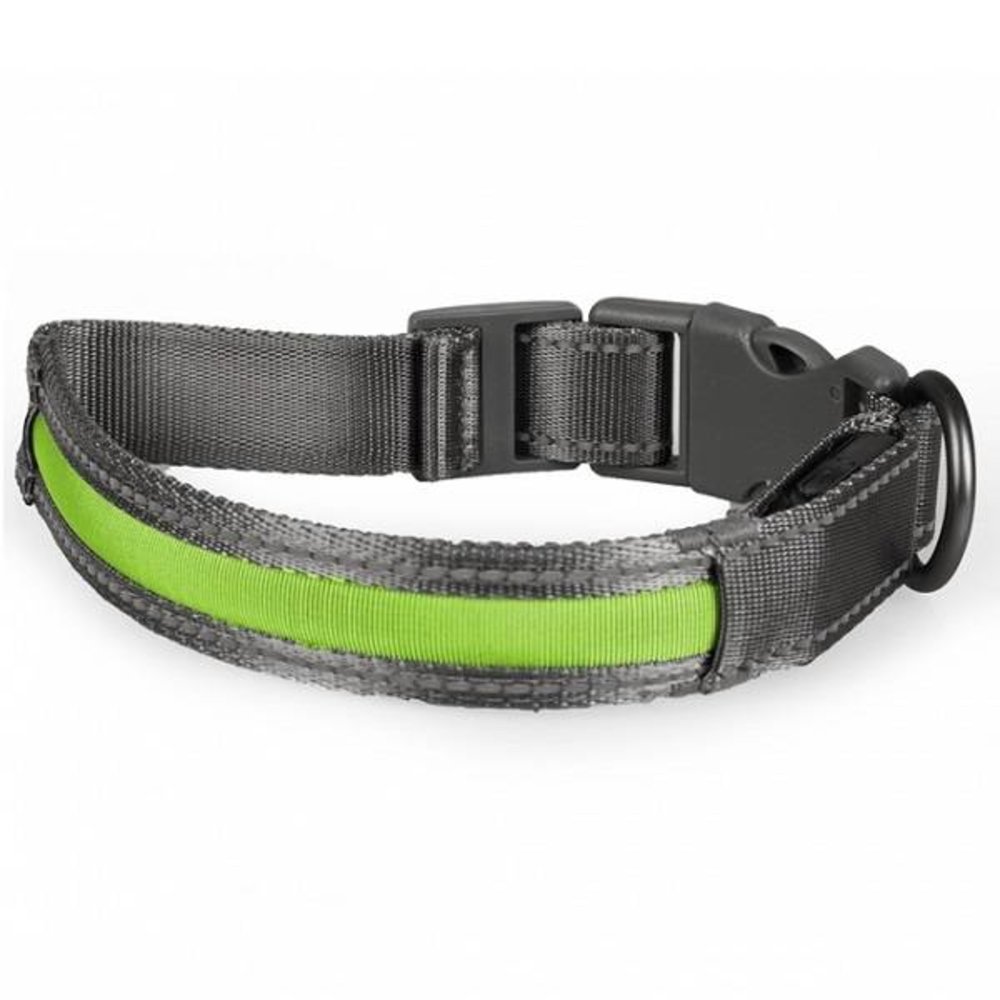 Duvo+ Metal Halsband met Verlichting USB groen Duvo+ Metal Halsband met Verlichting USB groen