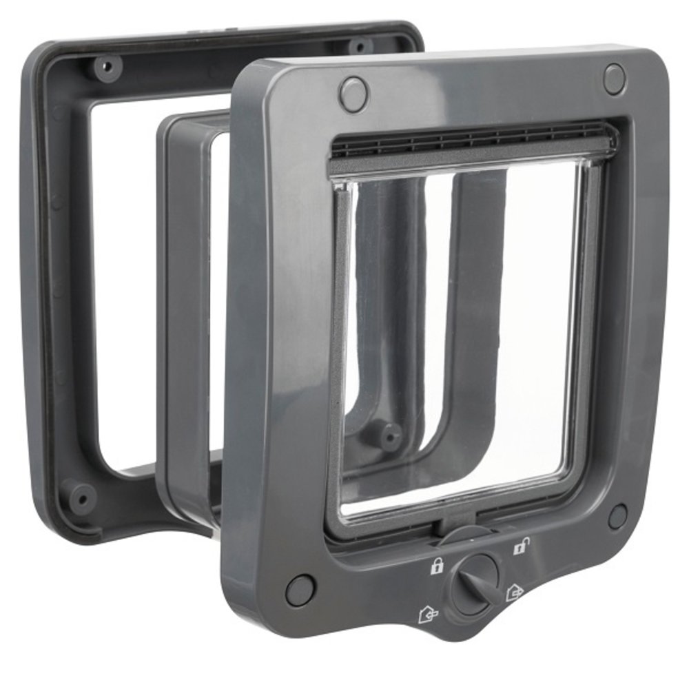 Trixie Kattenluik Deluxe voor dikke deuren grijs Trixie Kattenluik Deluxe voor dikke deuren grijs