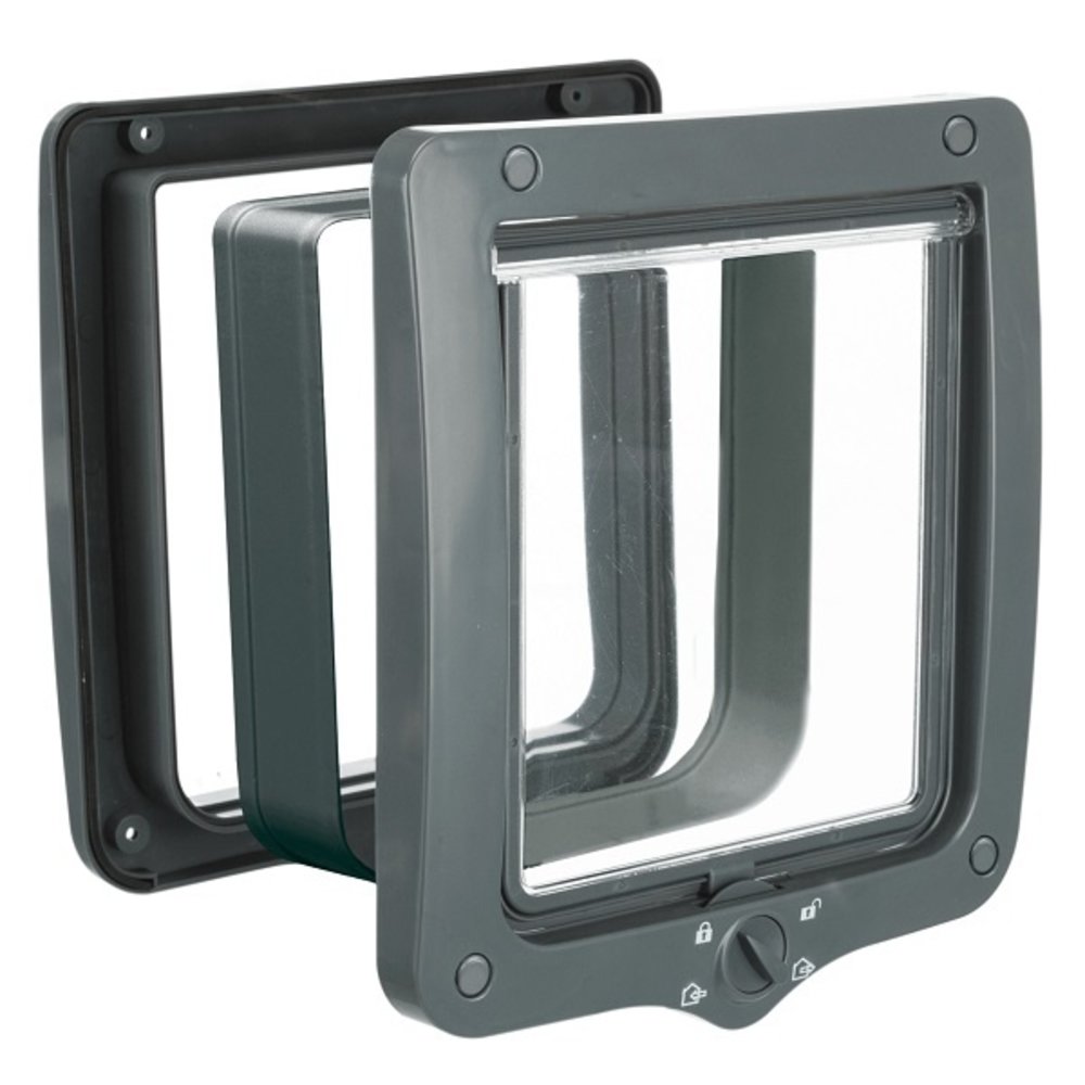 Trixie Kattenluik Deluxe XL 4 standen grijs 24 x 28 cm