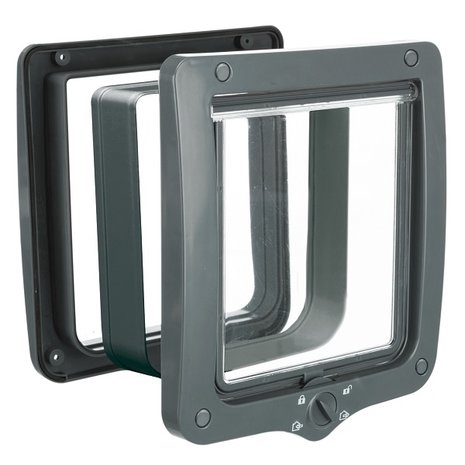 Trixie Kattenluik Deluxe XL 4 standen grijs 24 x 28 cm