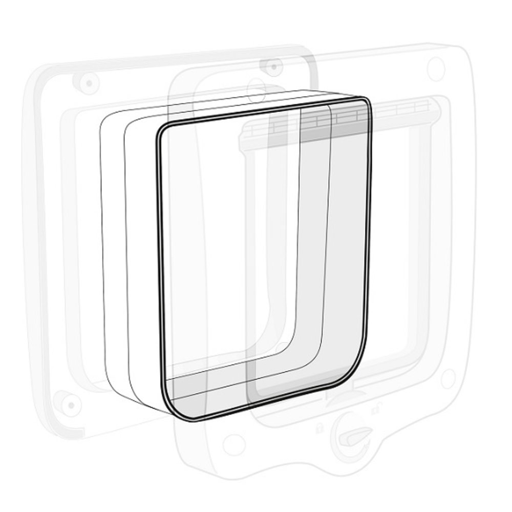 Trixie Tunnelstuk voor Kattenluik Dikke Deuren wit of grijs