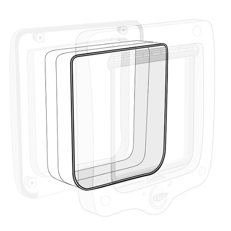 Trixie Tunnelstuk voor Kattenluik Dikke Deuren wit of grijs