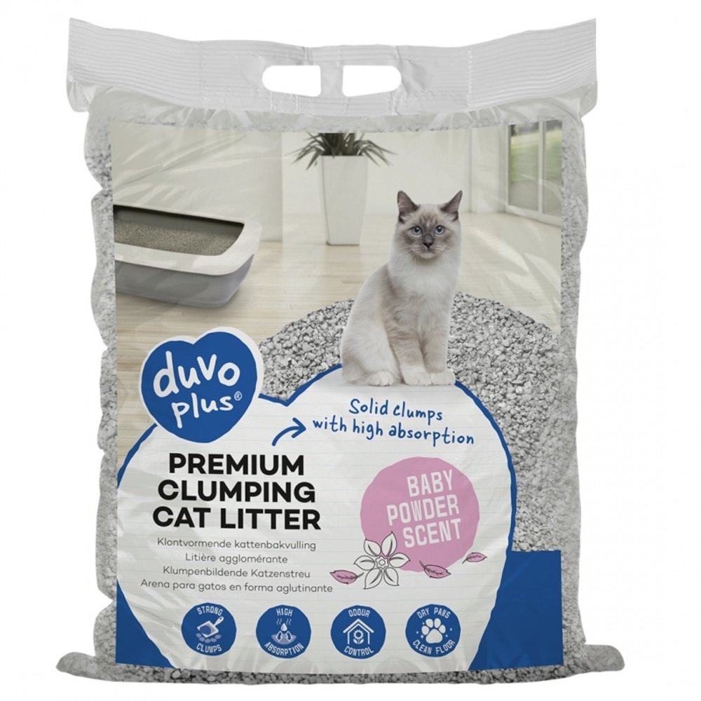 Duvo+ Kattenbakvulling Premium Baby Powder Klontvormend Duvo+ Kattenbakvulling Premium Baby Powder Klontvormend