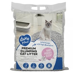 Contract barricade Retentie Duvo+ Kattenbakvulling Premium Baby Powder Klontvormend - Pets Gifts