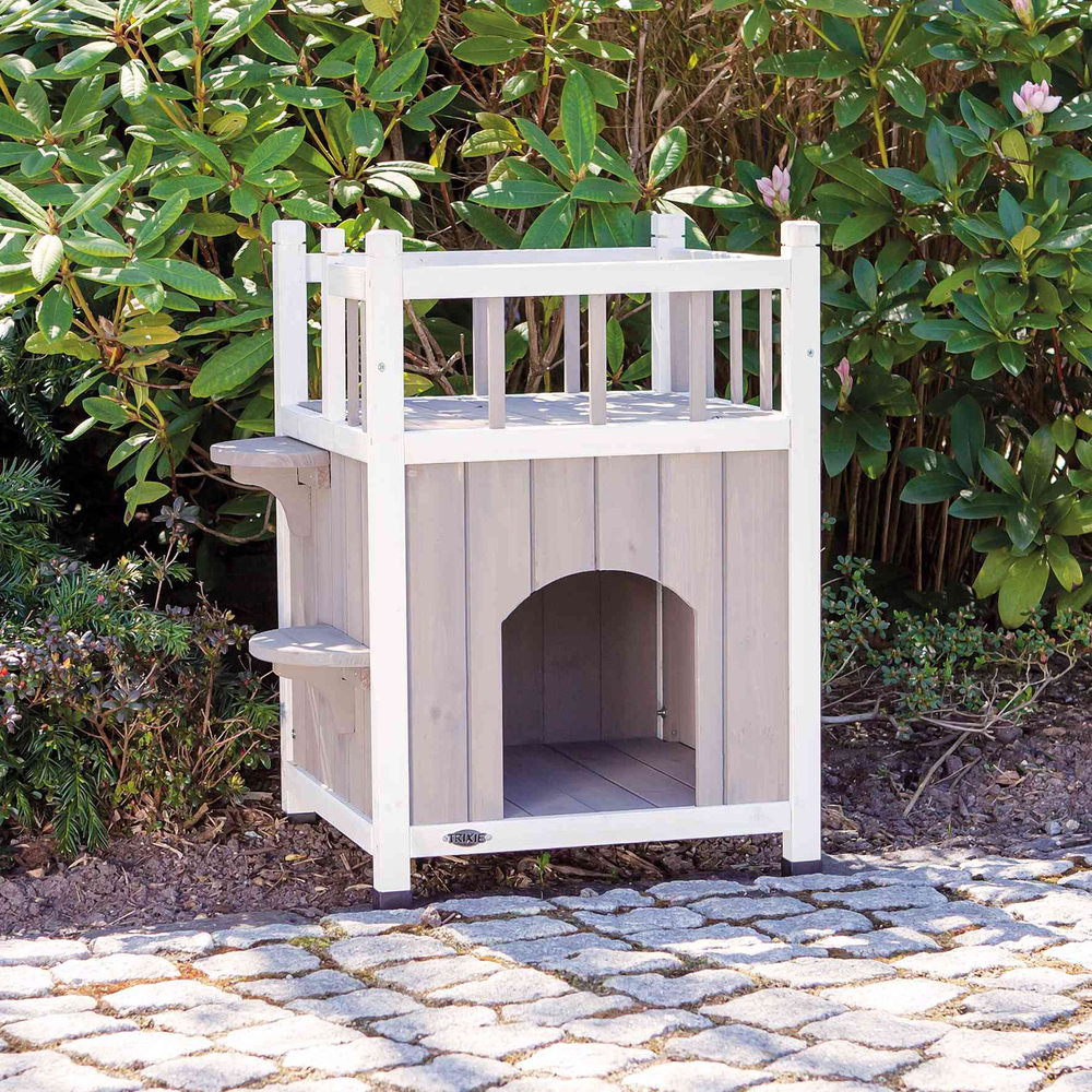 Veroveren motto versieren Trixie Kattenhuis met balkon hout - Pets Gifts