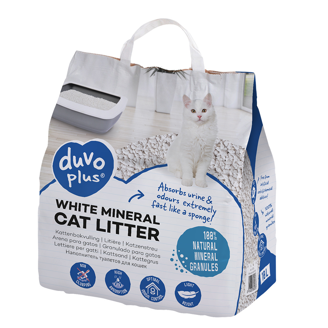 Duvo+ White Mineral Kattenbakvulling 10 ltr