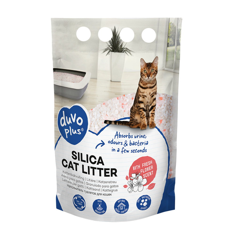 Duvo+ Silica Kattenbakvulling Bloemen 5 Liter