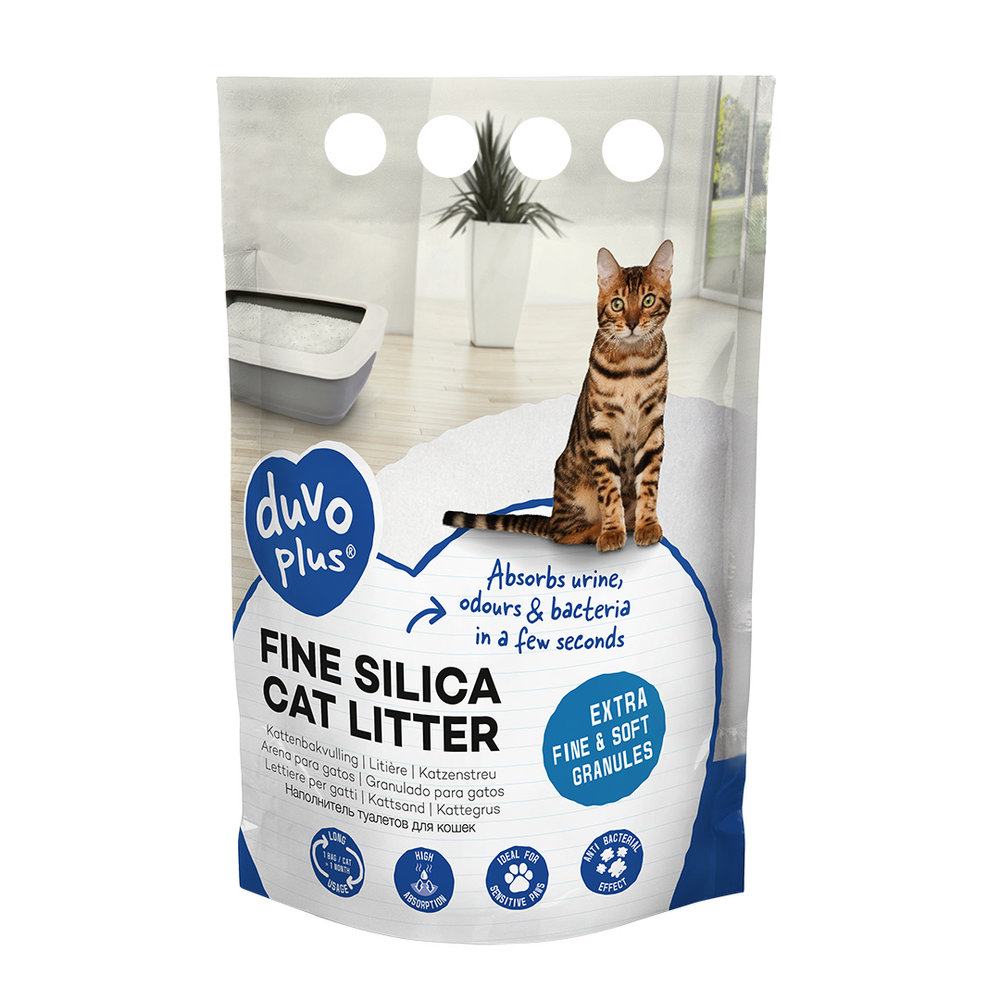 Duvo+ Extra Fijne Silica Kattenbakvulling 5 Liter