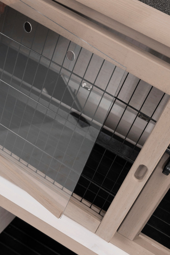 Trixie Konijnenhok Dubbel met Isolatie grijs/wit