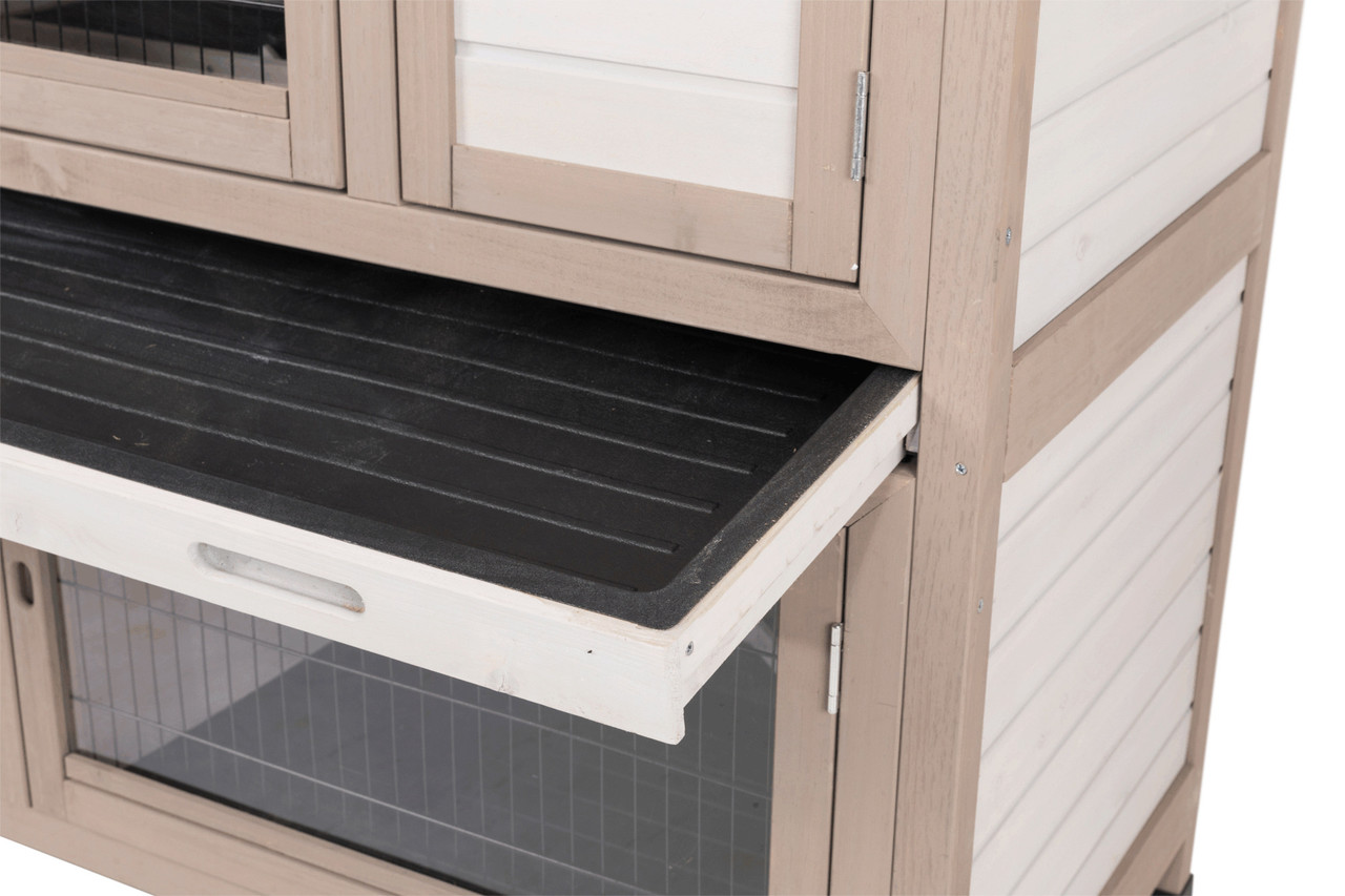 Trixie Konijnenhok Dubbel met Isolatie grijs/wit